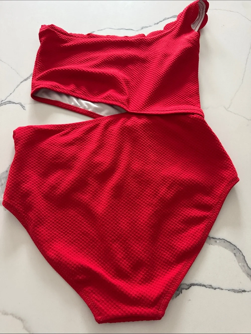 Old Navy Red One-Shoulder Kids Swim One-Piece